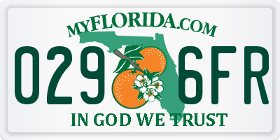 FL license plate 0296FR