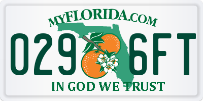 FL license plate 0296FT
