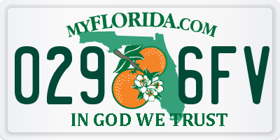 FL license plate 0296FV