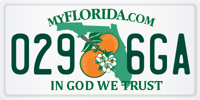 FL license plate 0296GA