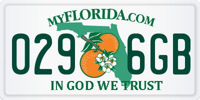 FL license plate 0296GB