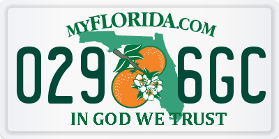 FL license plate 0296GC