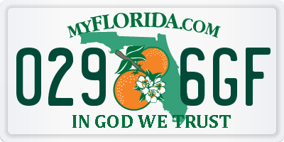 FL license plate 0296GF