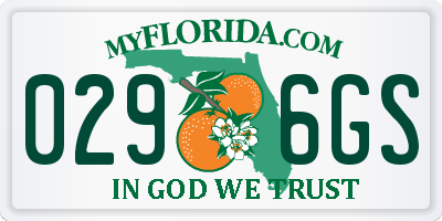 FL license plate 0296GS
