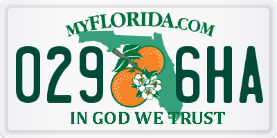 FL license plate 0296HA
