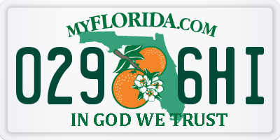 FL license plate 0296HI