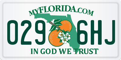 FL license plate 0296HJ