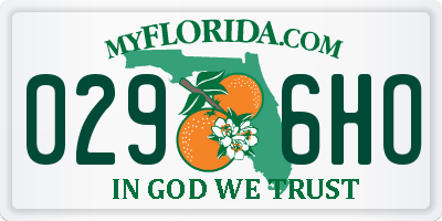FL license plate 0296HO