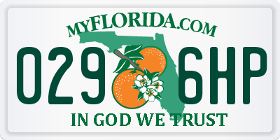 FL license plate 0296HP