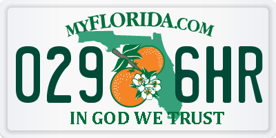 FL license plate 0296HR