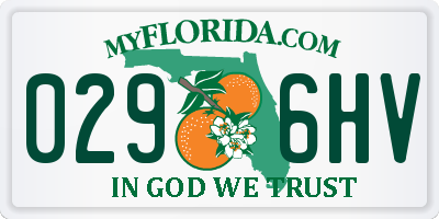 FL license plate 0296HV