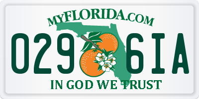 FL license plate 0296IA
