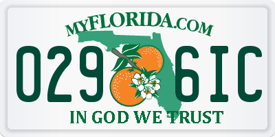 FL license plate 0296IC