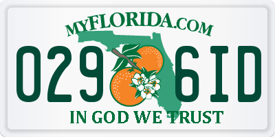 FL license plate 0296ID
