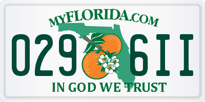 FL license plate 0296II