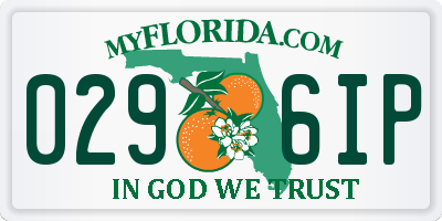 FL license plate 0296IP
