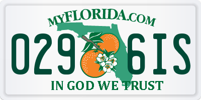 FL license plate 0296IS