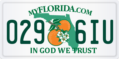 FL license plate 0296IU