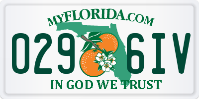 FL license plate 0296IV