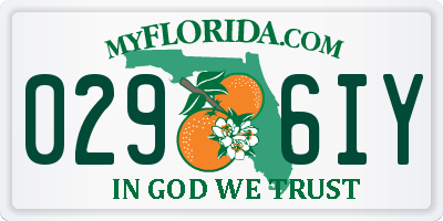 FL license plate 0296IY