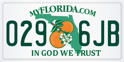 FL license plate 0296JB