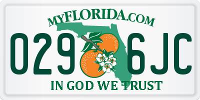 FL license plate 0296JC