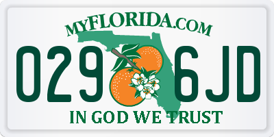 FL license plate 0296JD