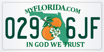 FL license plate 0296JF