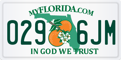 FL license plate 0296JM