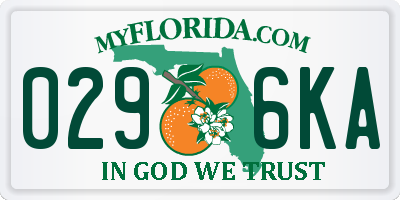 FL license plate 0296KA