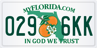 FL license plate 0296KK