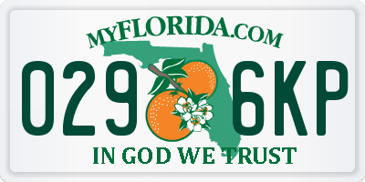 FL license plate 0296KP