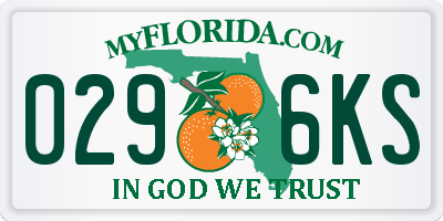 FL license plate 0296KS