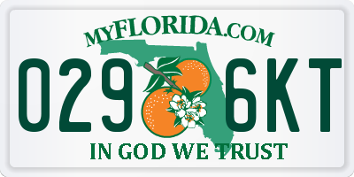 FL license plate 0296KT