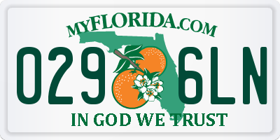 FL license plate 0296LN
