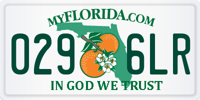 FL license plate 0296LR