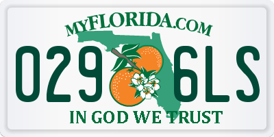 FL license plate 0296LS