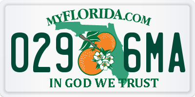 FL license plate 0296MA