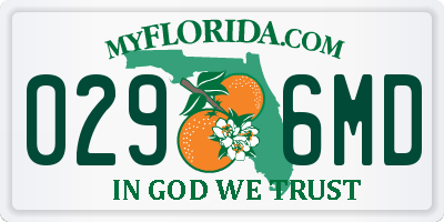 FL license plate 0296MD