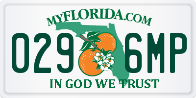 FL license plate 0296MP
