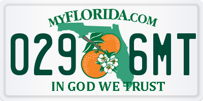 FL license plate 0296MT
