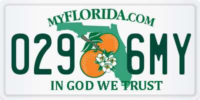 FL license plate 0296MY