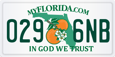 FL license plate 0296NB