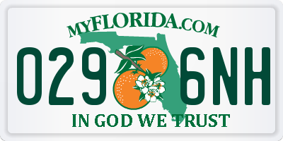 FL license plate 0296NH