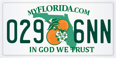 FL license plate 0296NN