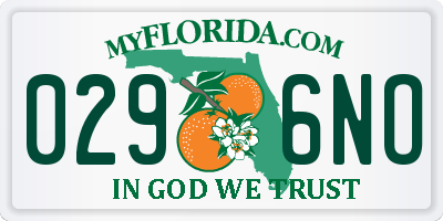 FL license plate 0296NO