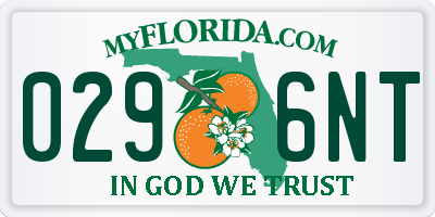 FL license plate 0296NT