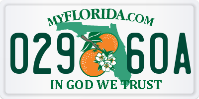 FL license plate 0296OA