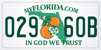 FL license plate 0296OB