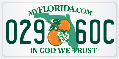FL license plate 0296OC